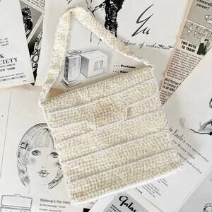 Vintage 1950s Walborg Richere Ivory Beaded Evening Bag